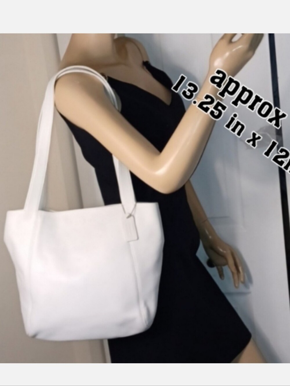 13in NEW,OLD STOCK 1998 NEVER WORN VINTAGE COACH PURE WHITE LEXINGTON BUCKET BAG